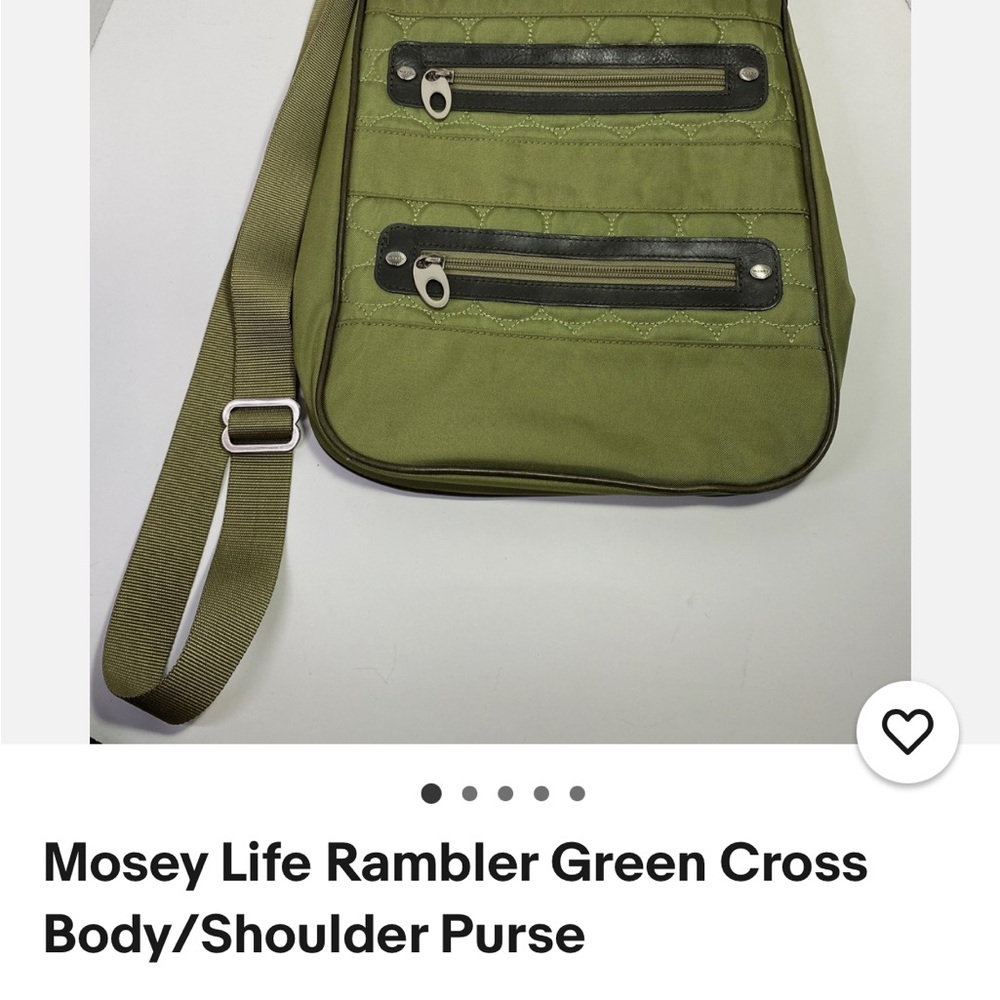 MOSEY Life Rambler Green/Brown Nylon Travel Crossbody Purse Bag